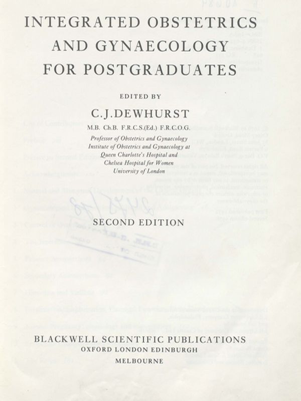 Integrated obstetrics and gynaecology for postgraduates