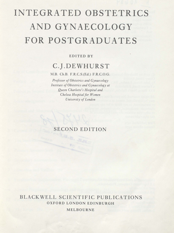 Integrated obstetrics and gynaecology for postgraduates