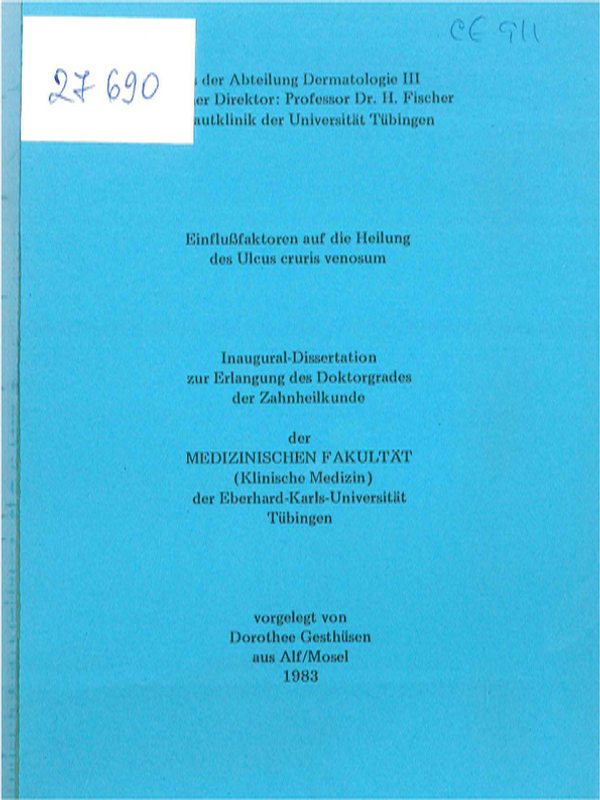 Einflussfaktoren auf die Heilung des Ulcus cruris venosum