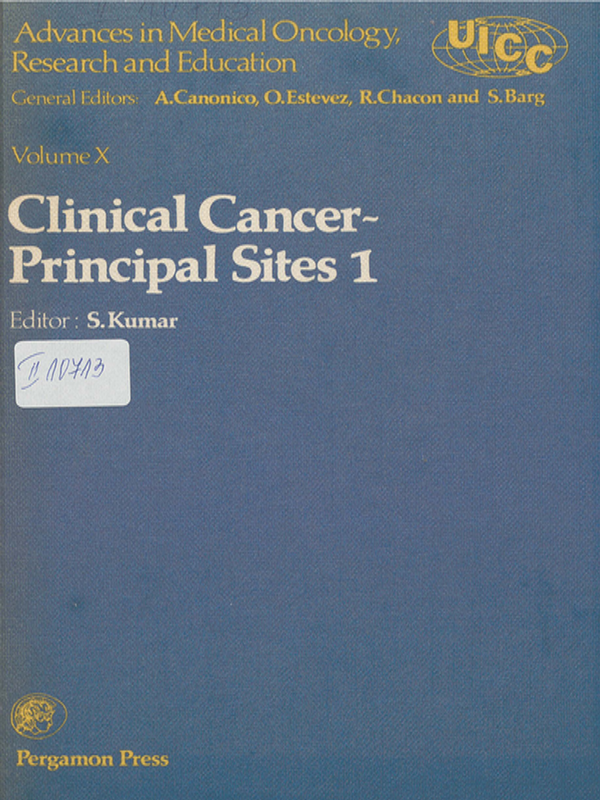 Advances in medical oncology, research and education : Proceedings of the 12th international cancer congress, Buenos Aires, 1978