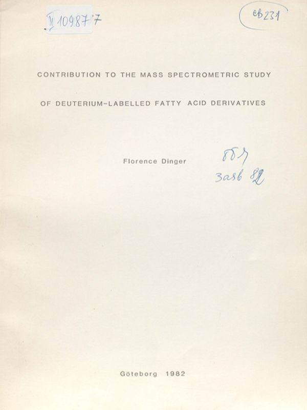 Contribution to the mass spectrometric study of deuterium-labelled fatty acid derivatives