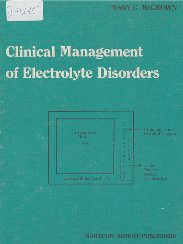 Clinical management of electrolyte disorders