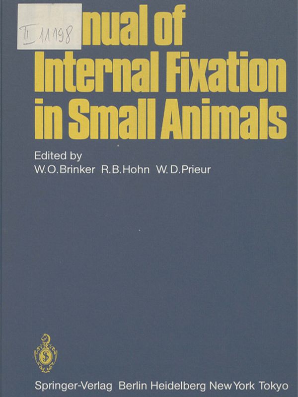 Manual of internal fixation in small animals