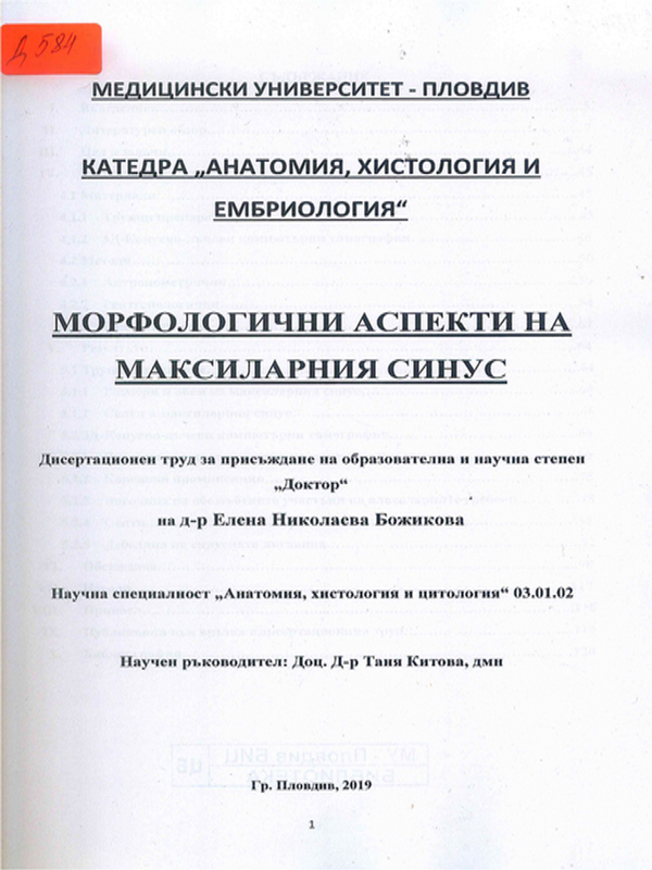 Морфологични аспекти на максиларния синус