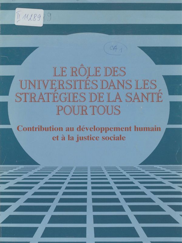 Le role des universites dans les strategies de la sante pour tous