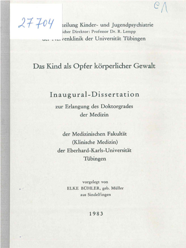 Das Kind als Opfer korperlicher Gewalt