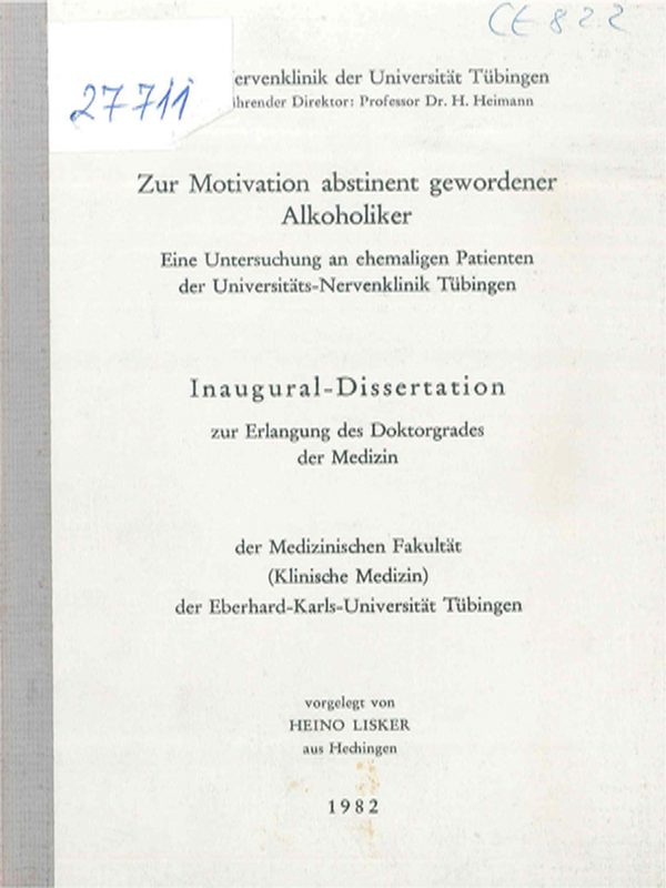 Zur Motivation abstinent gewordener Alkoholiker