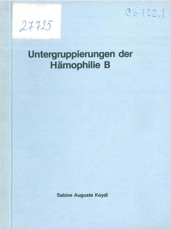 Untergruppierungen der Hamophilie B