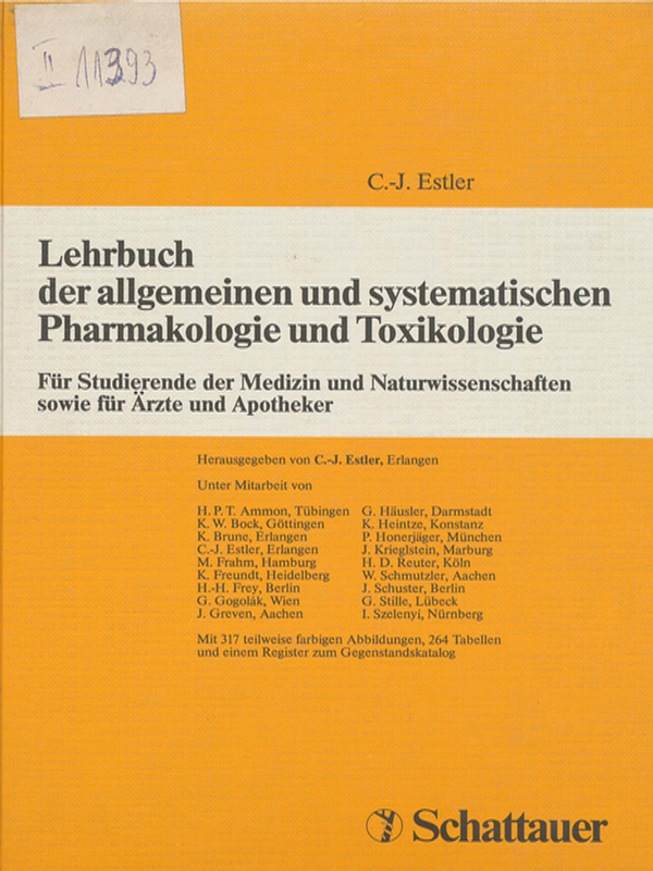 Lehrbuch der allgemeinen und systematischen Pharmakologie und Toxikologie