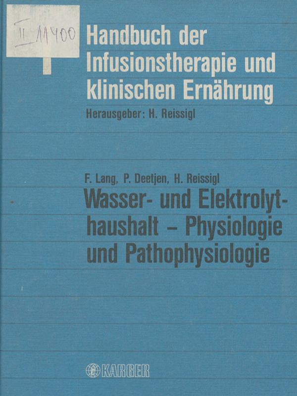 Handbuch der Infusionstherapie und klinischen Ernahrung