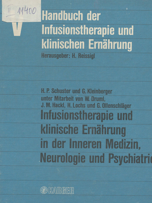Handbuch der Infusionstherapie und klinischen Ernahrung