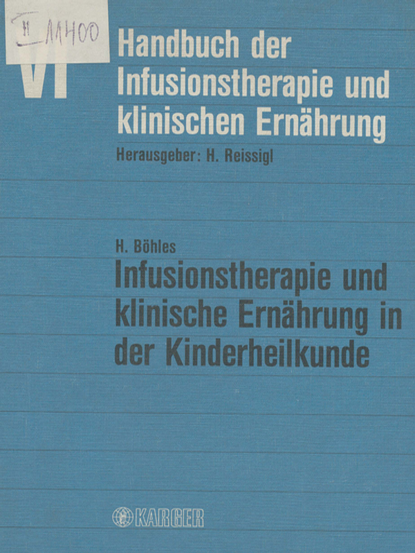 Handbuch der Infusionstherapie und klinischen Ernahrung