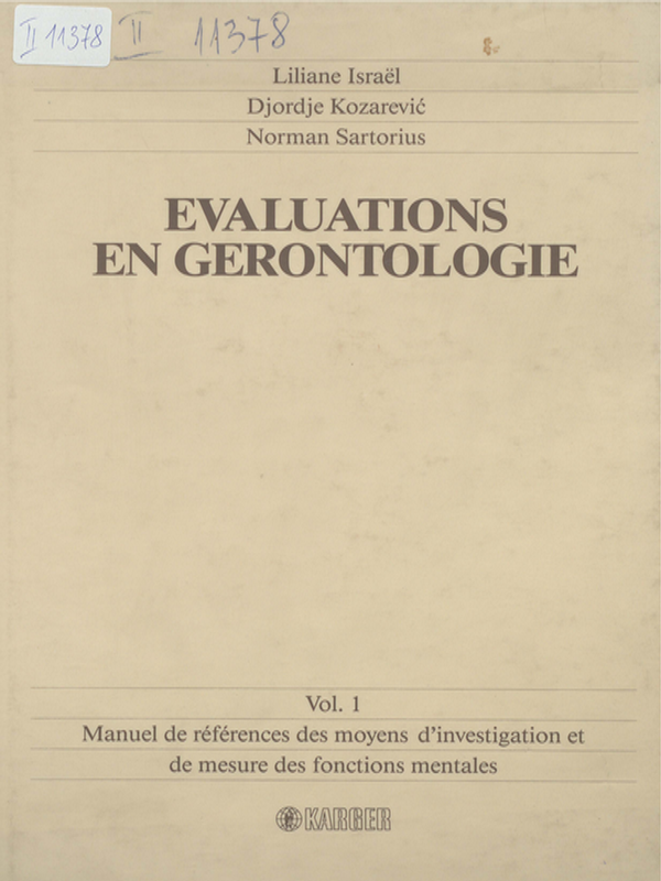 Evaluations en gerontologie