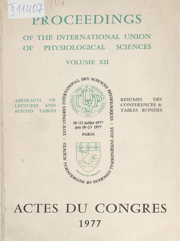 Proceedings of the international union of physiological sciences