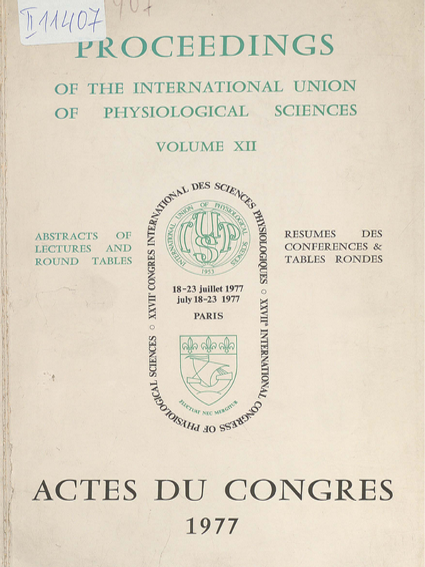 Proceedings of the international union of physiological sciences
