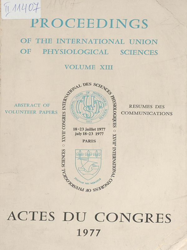 Proceedings of the international union of physiological sciences