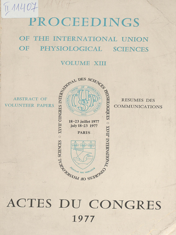 Proceedings of the international union of physiological sciences