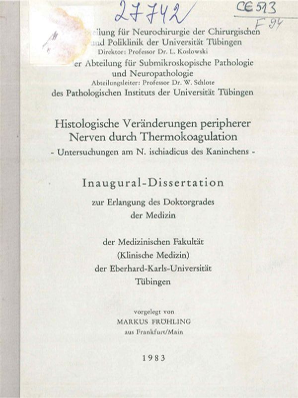 Histologische Veranderungen peripherer Nerven durch Thermokoagulation