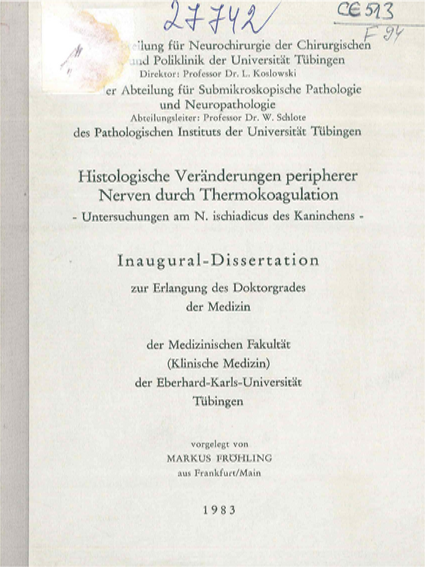 Histologische Veranderungen peripherer Nerven durch Thermokoagulation