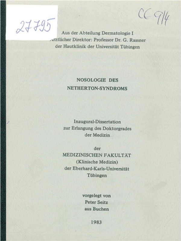 Nosologie des Netherton-Syndroms