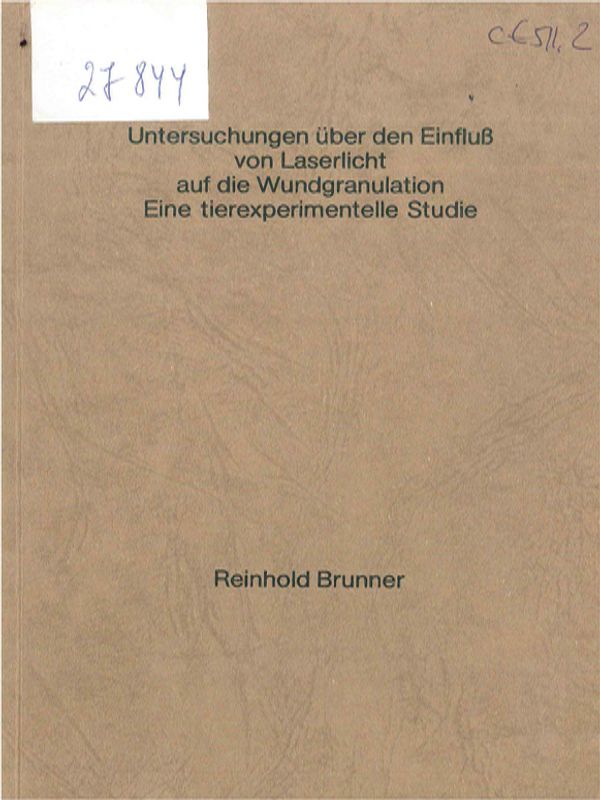 Untersuchungen uber den Einfluss von Laserlicht auf die Wundgranulation