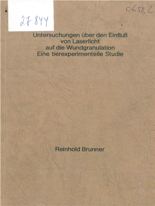 Untersuchungen uber den Einfluss von Laserlicht auf die Wundgranulation