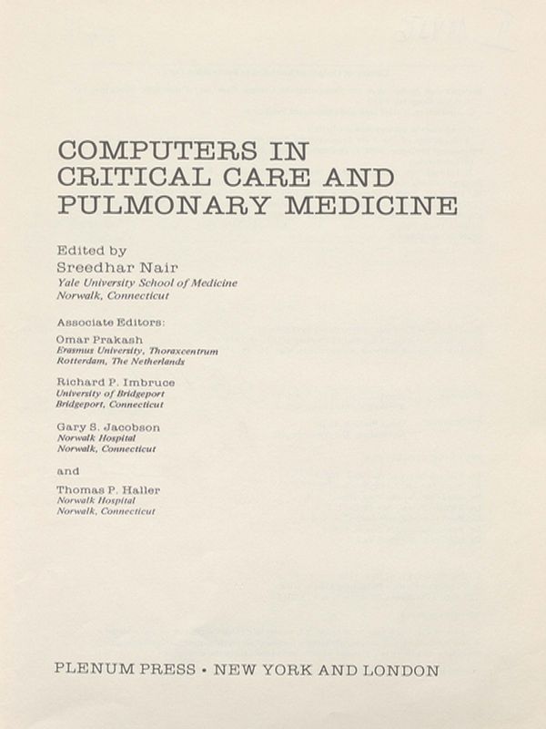 Computers in critical care and pulmonary medicine
