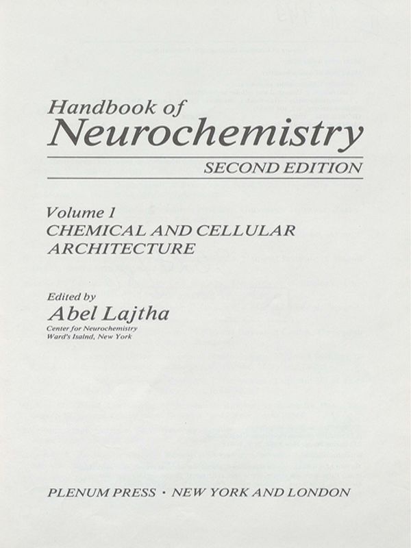 Handbook of neurochemistry