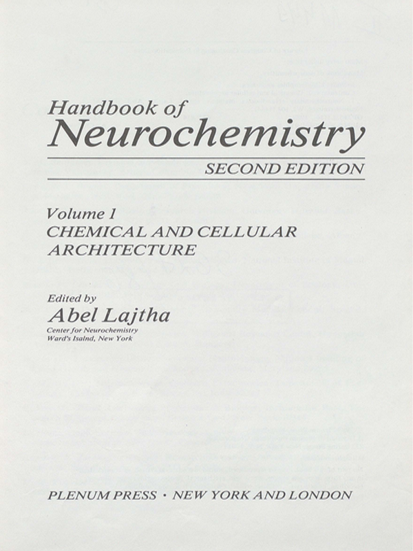 Handbook of neurochemistry