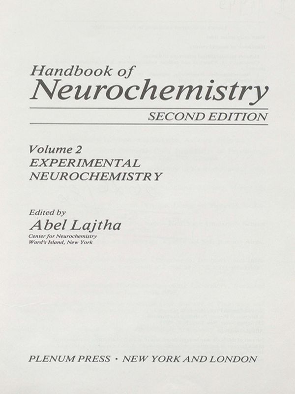 Handbook of neurochemistry