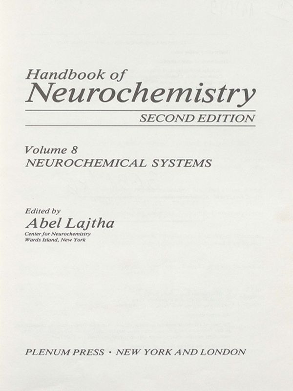 Handbook of neurochemistry