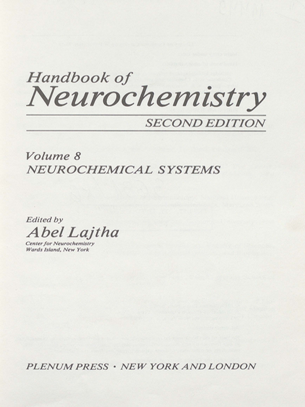 Handbook of neurochemistry