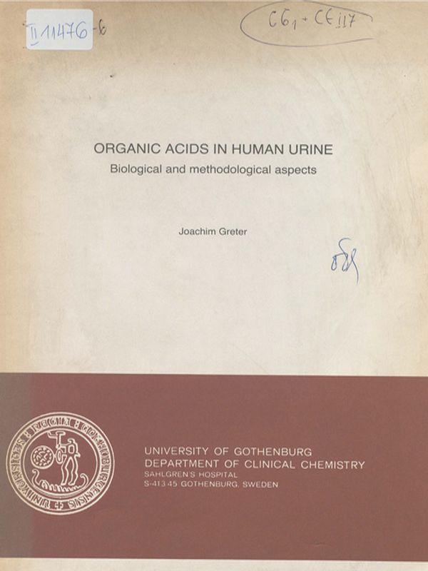 Organic acids in human urine