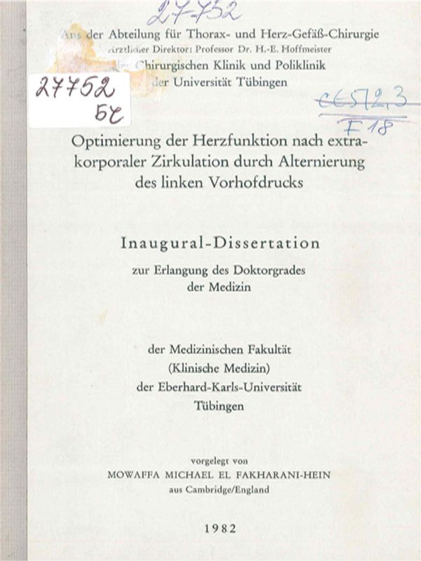 Optimierung der Herzfunktion nach extrakorporaler Zirkulation durch Alternierung des linken Vorhofdrucks