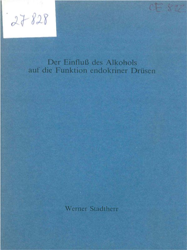 Der Einfluss des Alkohols auf die Funktion endokriner Drusen