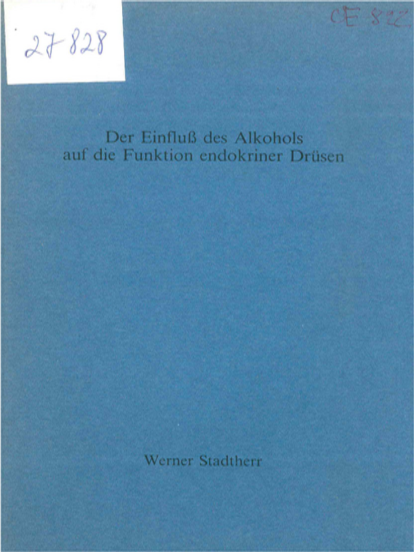Der Einfluss des Alkohols auf die Funktion endokriner Drusen