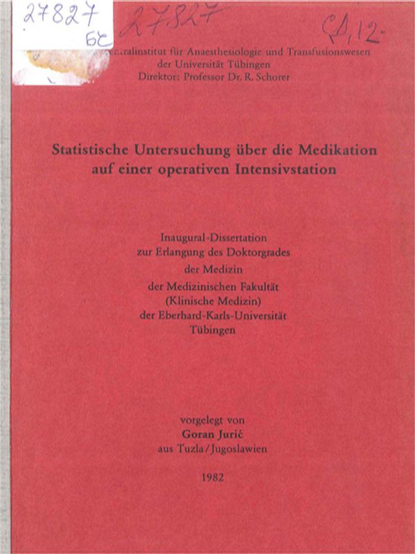 Statistische Untersuchung uber die Medikation auf einer operativen Intensivstation