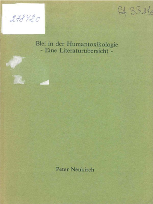 Blei in der Humantoxikologie