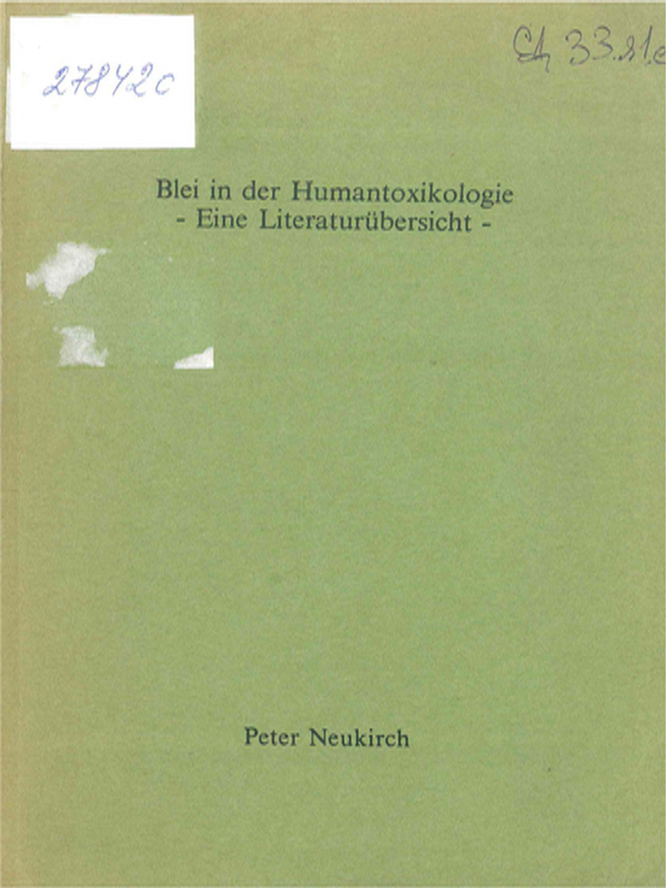 Blei in der Humantoxikologie