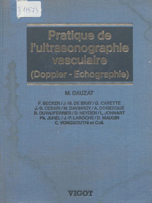 Pratique de l'ultrasonographie vasculaire