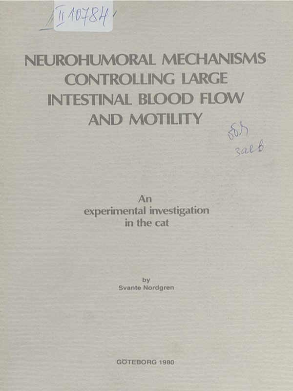 Neurohumoral mechanisms controlling large intestinal blood flow and motility