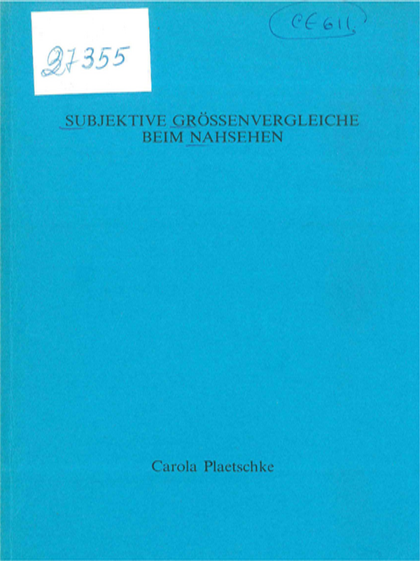 Subjektive Grossenvergleiche beim Nahsehen