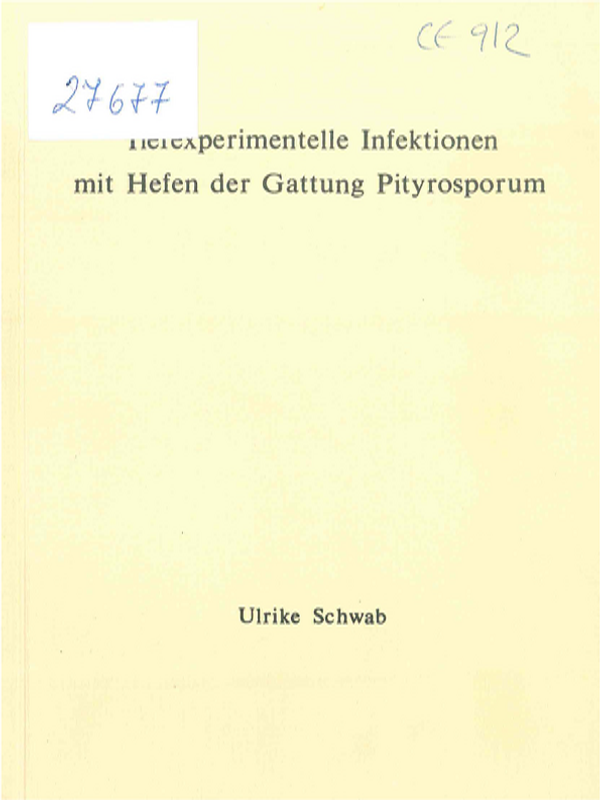 Tierexperimentelle Infektionen mit Hefen der Gattung Pityrosporum