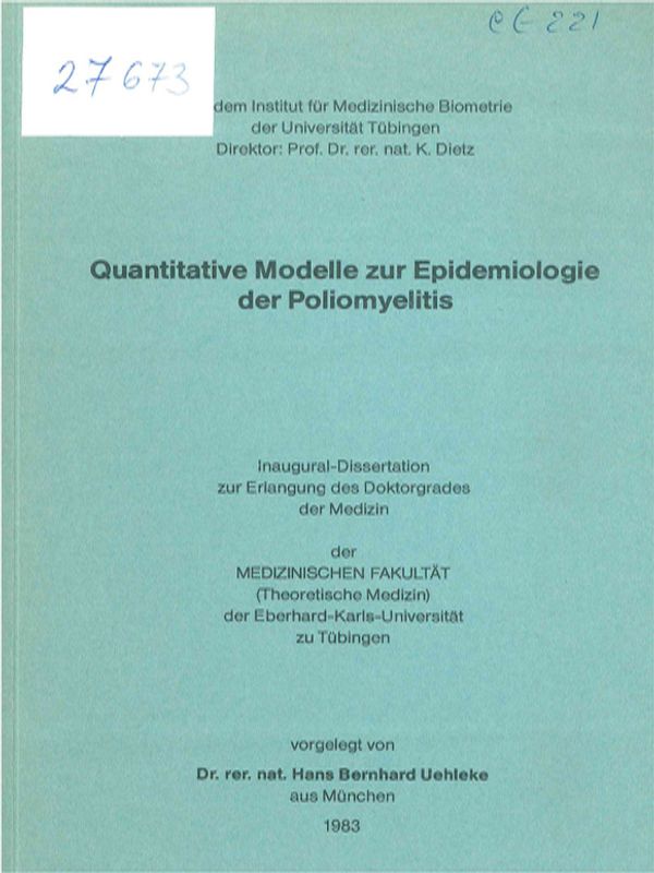 Quantitative Modelle zur Epidemiologie der Poliomyelitis