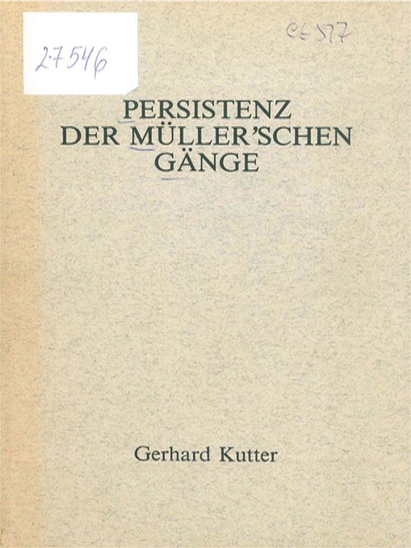 Persistenz der Muller'schen Gange