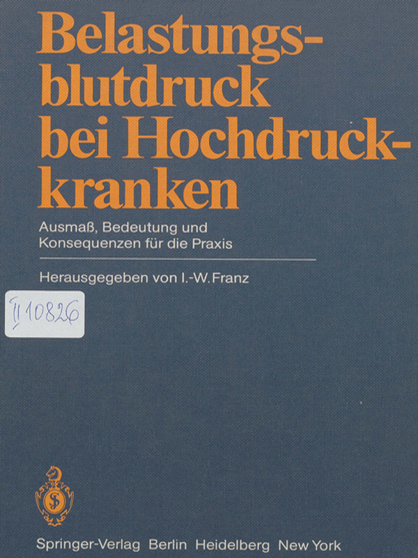 Belastungsblutdruck bei Hochdruckkranen