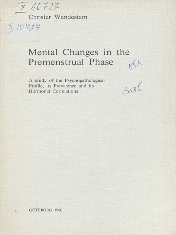 Mental changes in the premenstrual phase