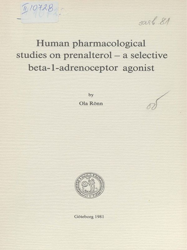 Human pharmacological studies on prenalterol - a selective beta-l-adrenoceptor agonist