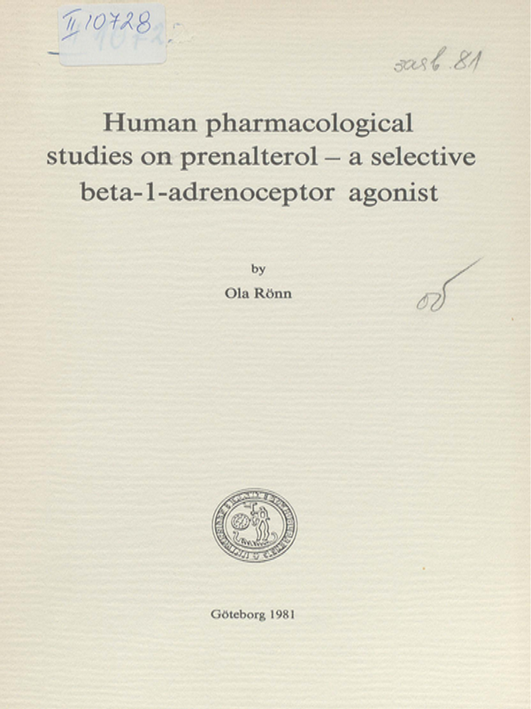 Human pharmacological studies on prenalterol - a selective beta-l-adrenoceptor agonist