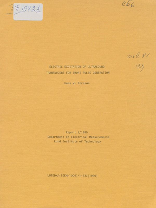 Electric excitation of ultrasound transducers for sort pulse generation